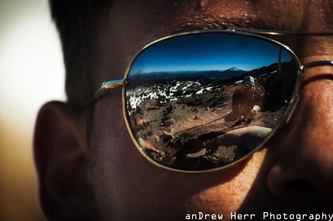 Mirrored reflection of Central Oregon with Andrew Lawrence , photo by Andrew Herr