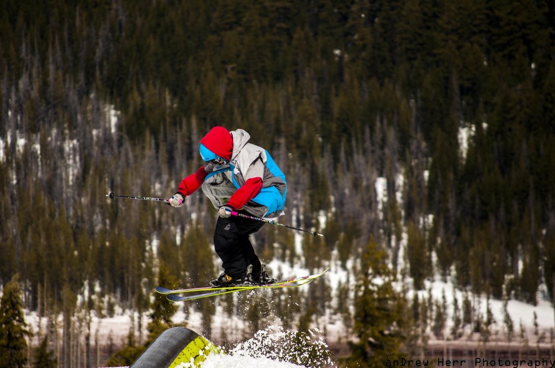 Anson Ricker at Mt. Bachelor rail sliding , photo by Andrew Herr