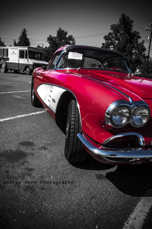 Old School Red Corvette , photo by Andrew Herr 