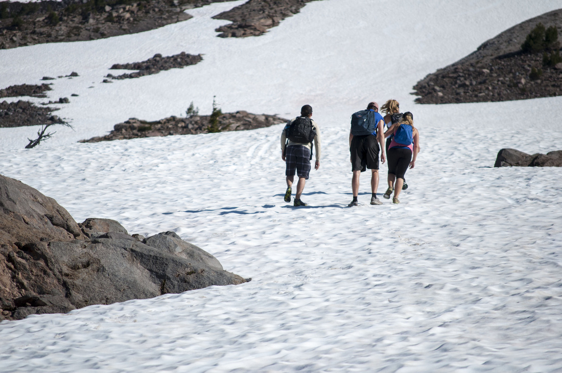 The crew on a glacier on South SIster hike , photo by Andrew Herr