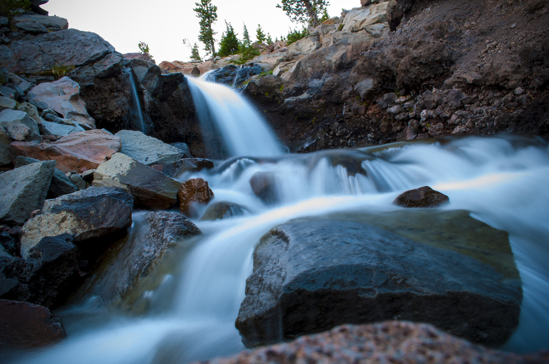 Waterfall long exposure on Broken Top , photo by Andrew Herr